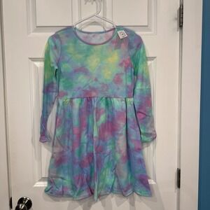 The Childrens Place Girls Tie Dye Waffle Knit‎ Long Sleeve Dress Size L 10/12